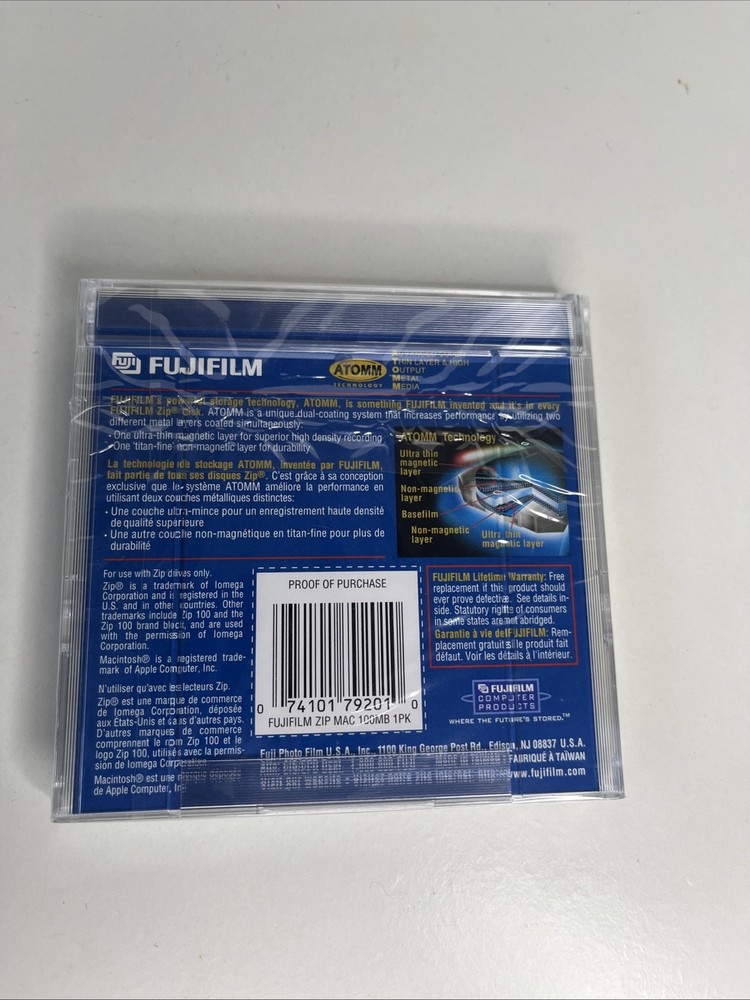 FujiFilm 100 MB Mac Formatted Disk Zip Drive Sealed