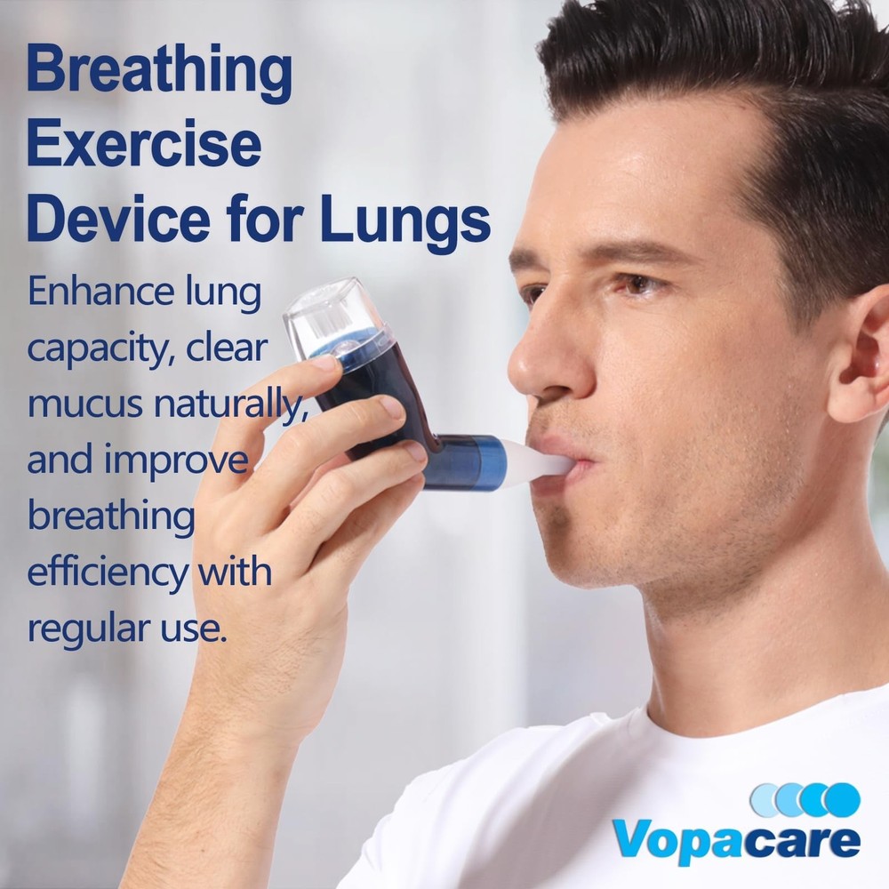 Flutter Valve, Breathing Trainer Exhale Transparent-blue