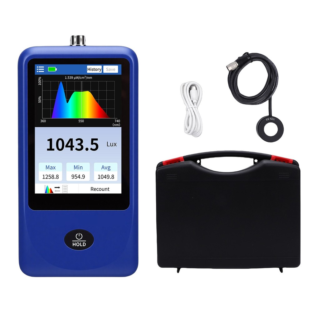 2-Light Spectrum Meter Handheld Spectrometer Illuminance Meter Curve