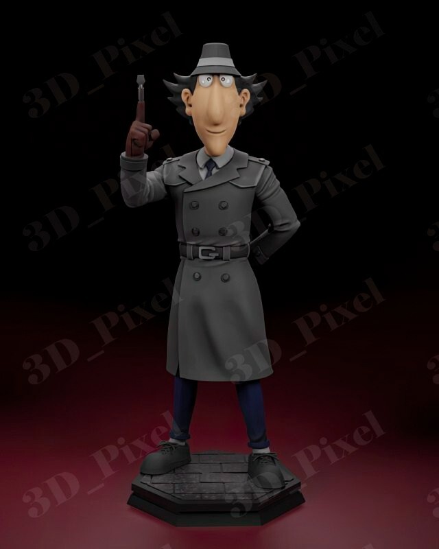 UNPAINTED Inspector Gadget 3d Printed Model Kit