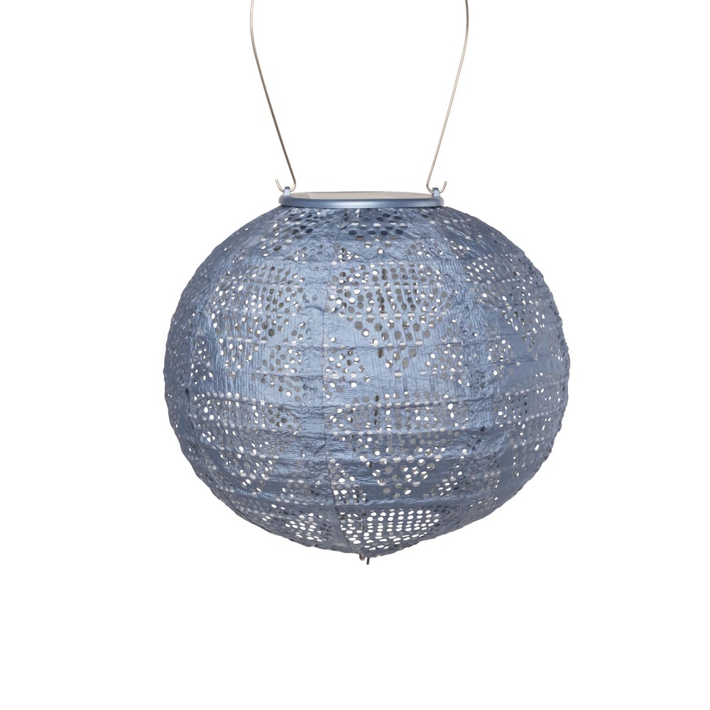 Allsop Solar Lantern - Metallic Blue 8"
