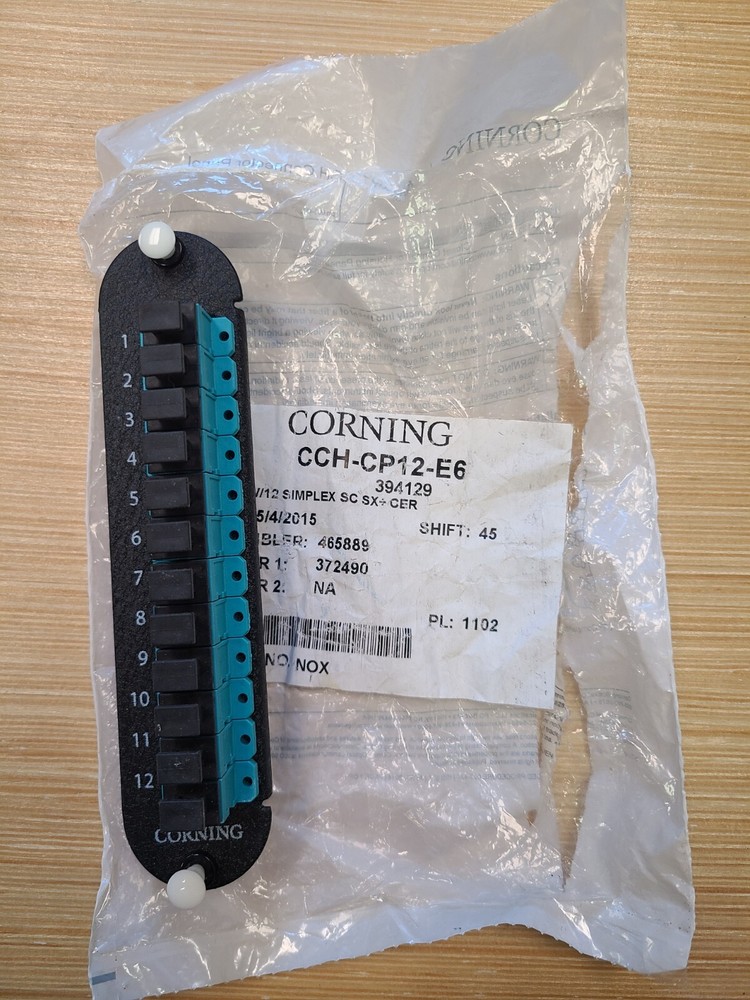 Corning CCH Adapter Panel SC Adapter Simplex 12 Fiber Multimode OM3 CCH-CP12-E6