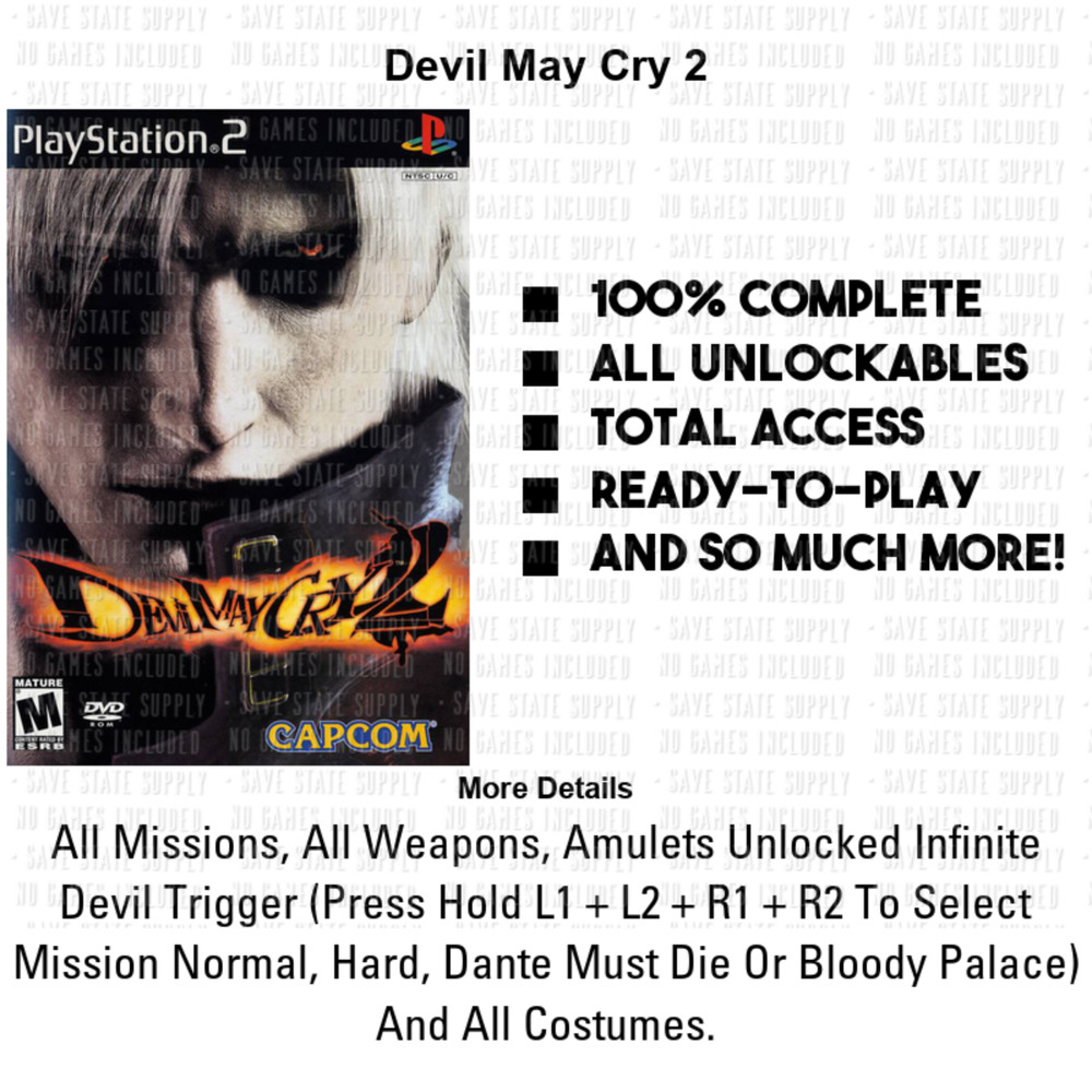 Devil May Cry DMC 1, 2, 3, 4, HD Collection All Items PS2 PS3 Memory Card USB