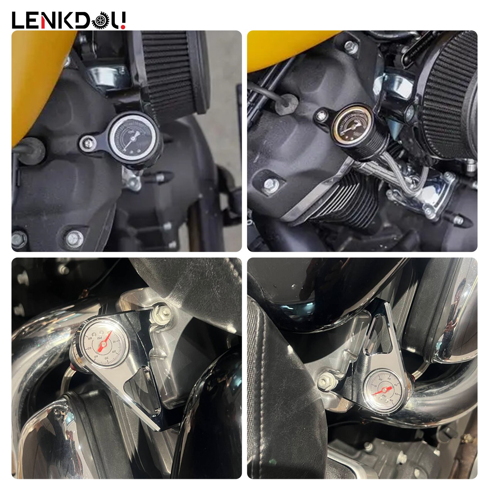 Chrome Oil Pressure Gauge Kit For Harley Twin Cam Touring Road King Softail Dyna