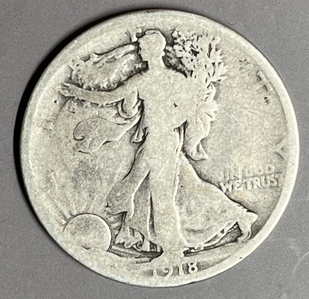 1918 Walking Liberty half dollar 90% Silver