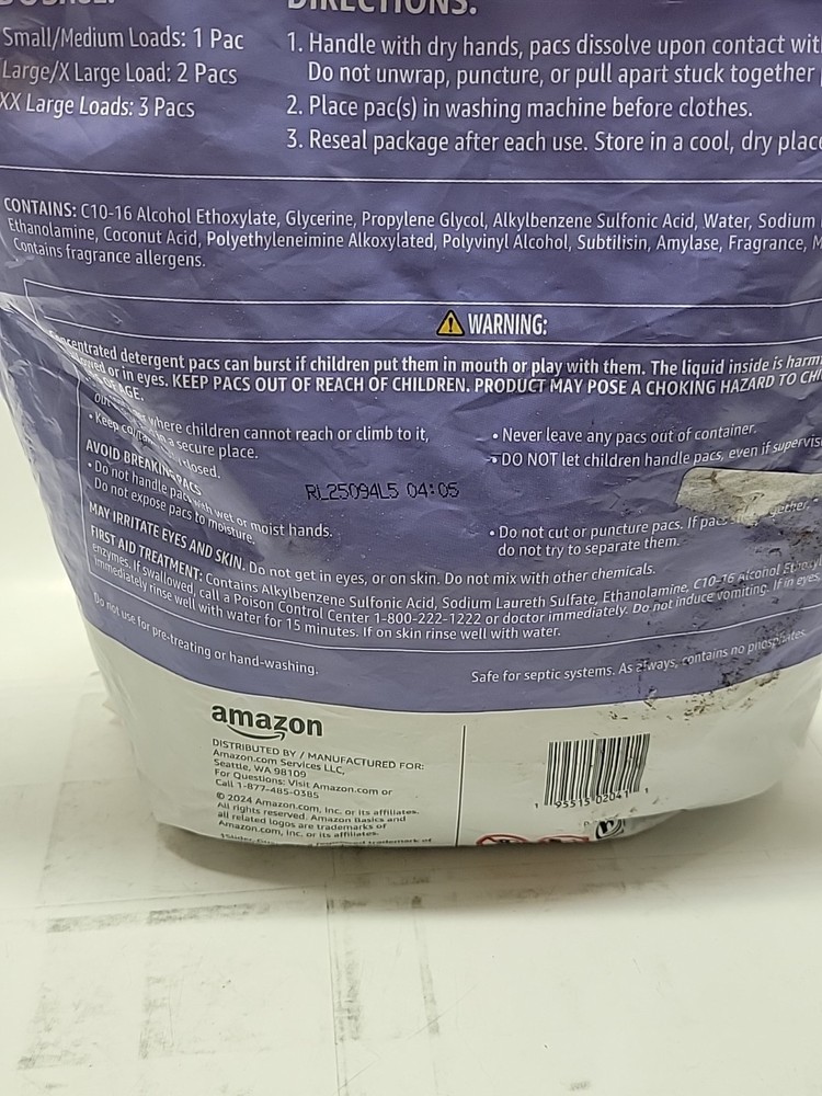 Amazon Basics Laundry Detergent Pacs, Lavender Scent, 120 Count