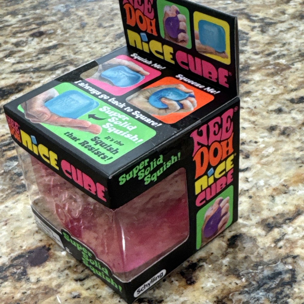 NeeDoh Nee Doh Nice Cube Super Solid Squish Pink Squeezable 100% Authentic
