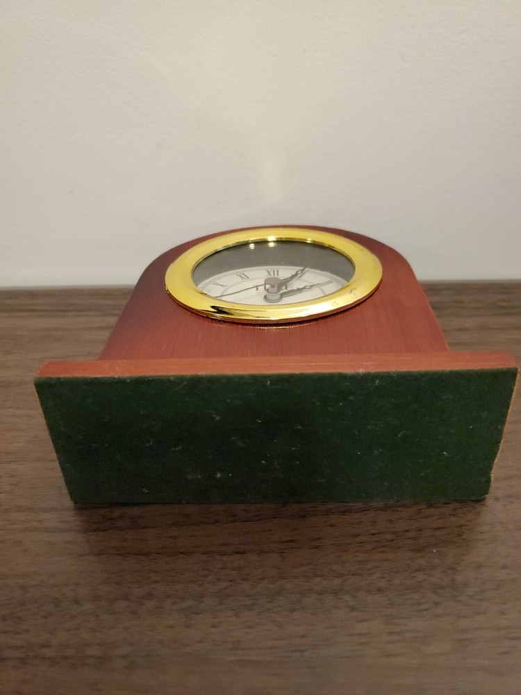 Wood Clock Table Mantel Time Quartz