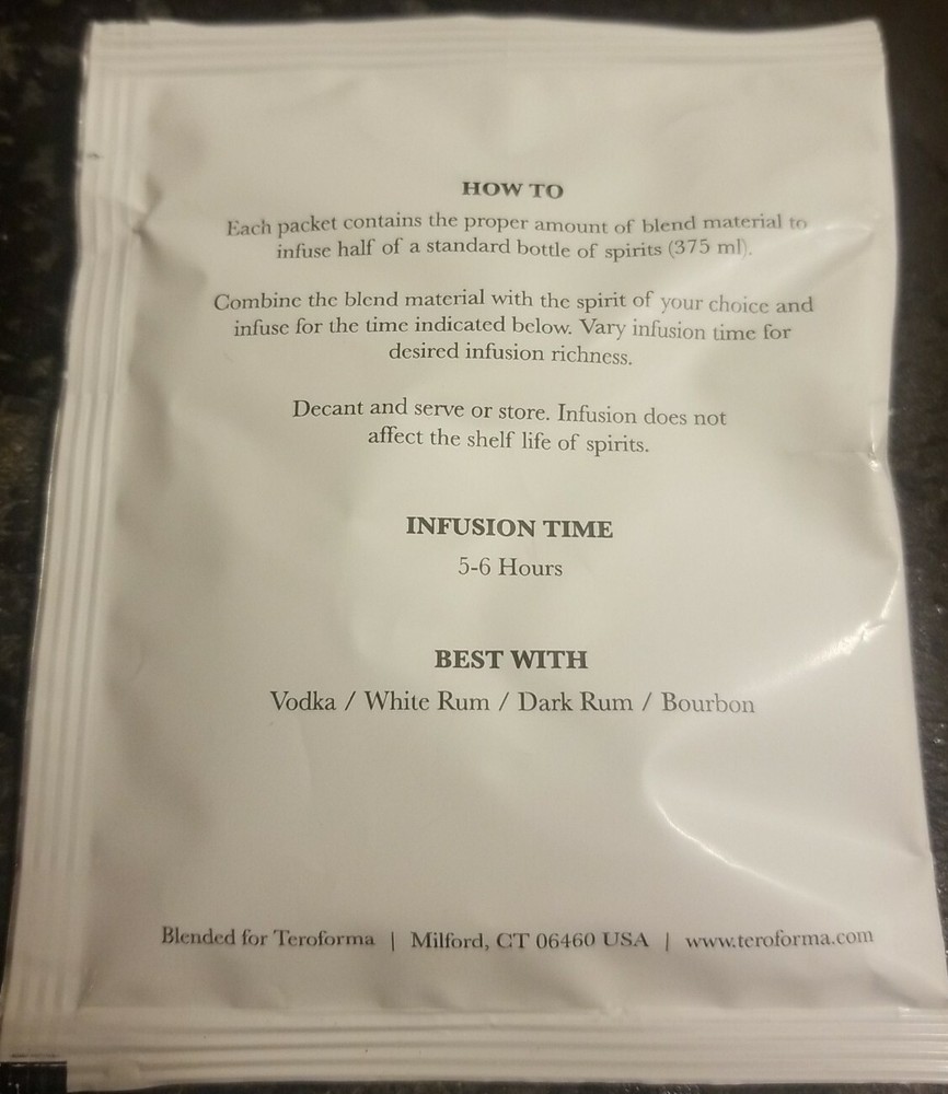 Chocolate Blend For Infusing Alcohol & Spirits Teroforma One Part Mix
