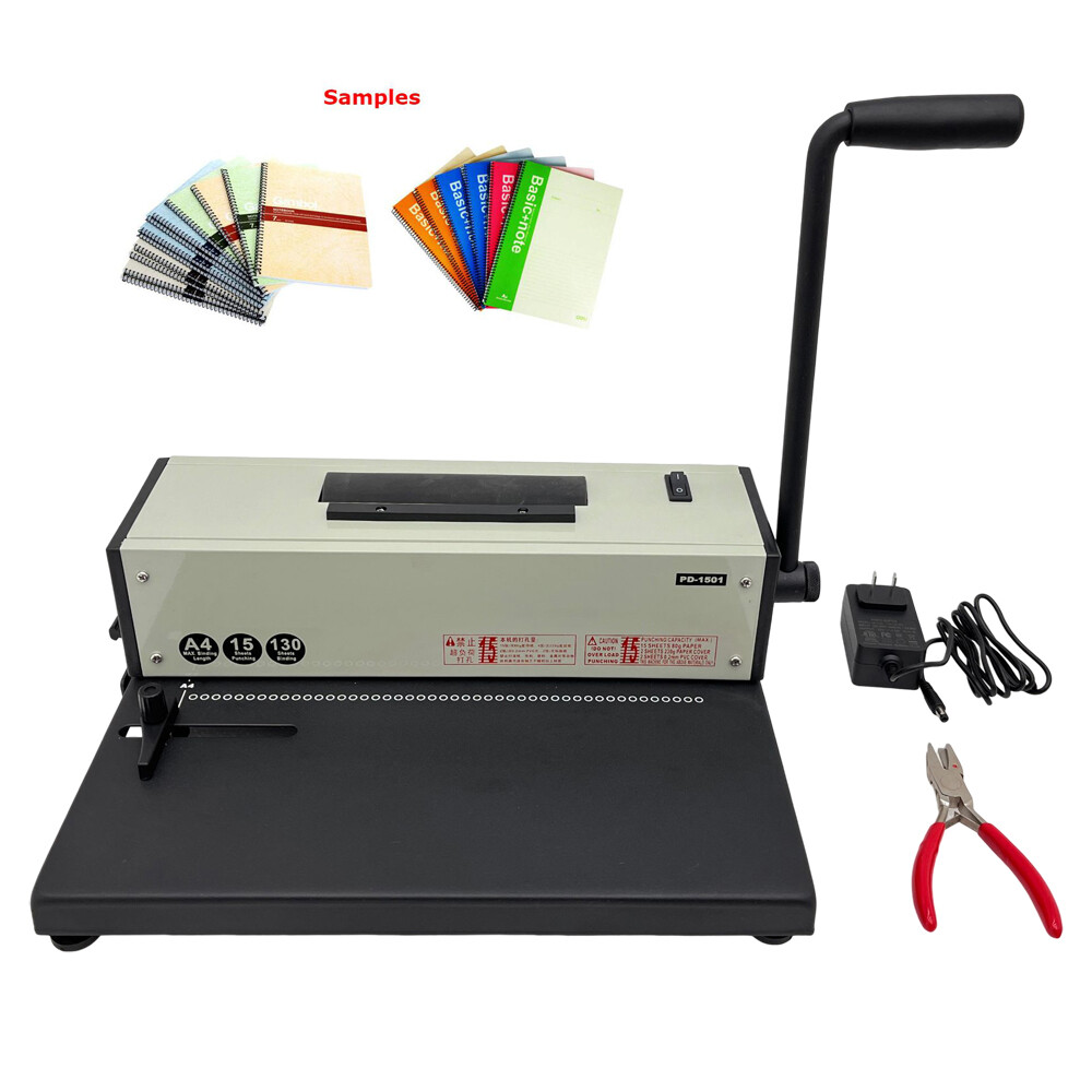 110V Desk Calendar Notebook Maker Plastic Spiral Coil  Binding Machine Binder