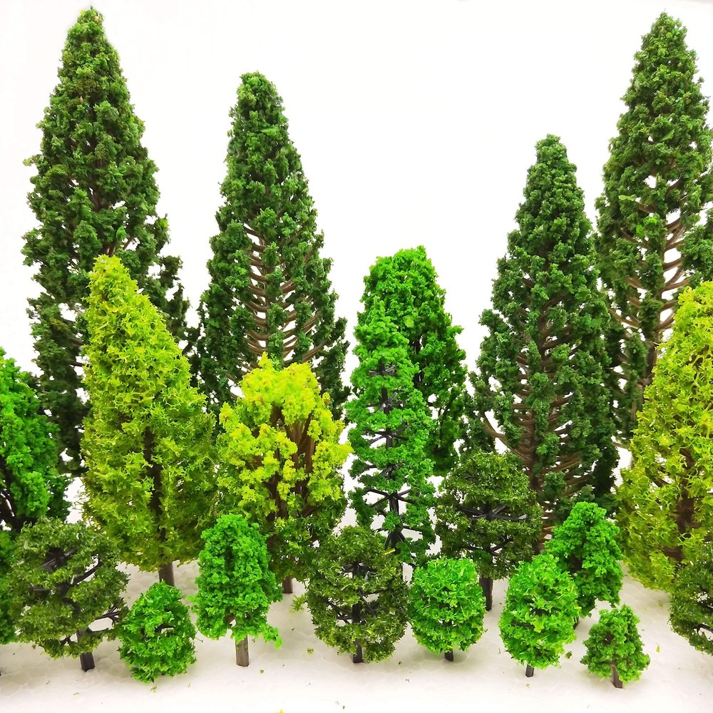 36 Pieces Model Trees 1.36-6 inch Mixed Model Tree Train Scenery Architecture