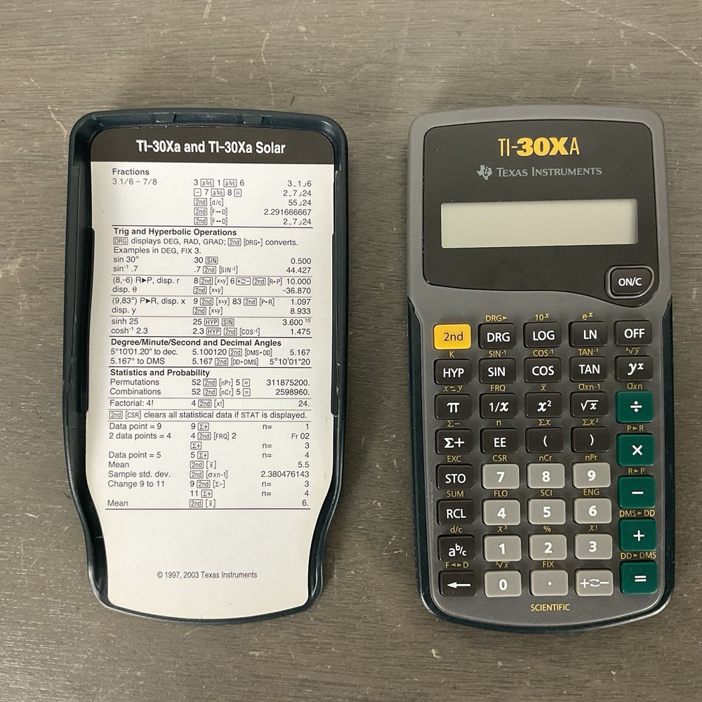Texas Instruments TI-30XA Gray Trigonometry & Statistics Scientific Calculator