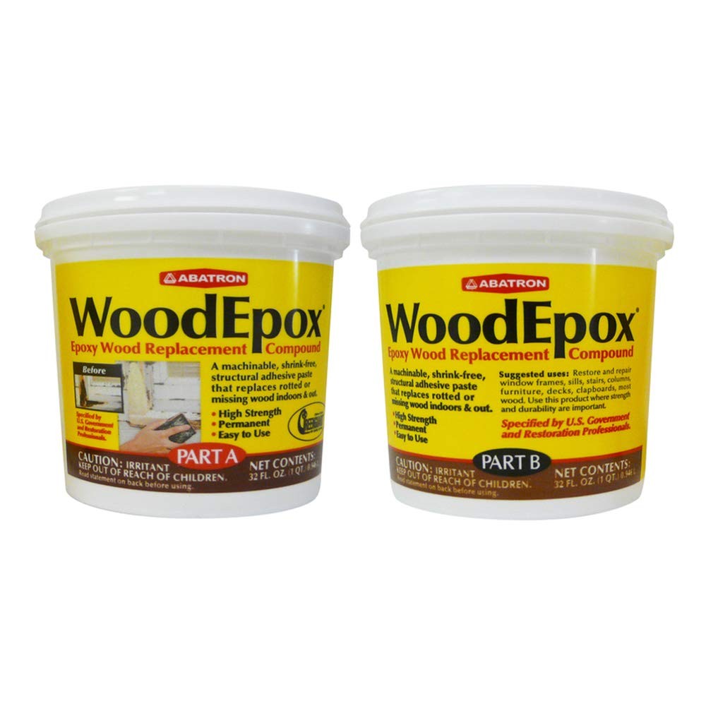 Abatron WoodEpox Kit - 2 Quart - 2-Part Structural Epoxy Adhesive Filler -