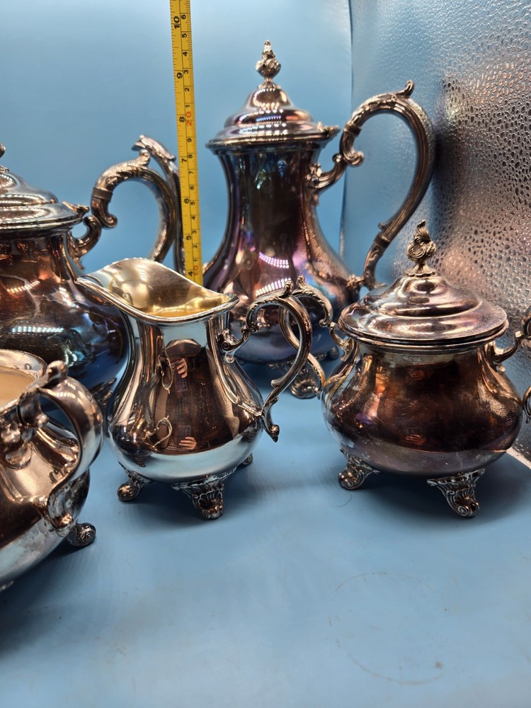 Vtg Gorham 1900-1940 Duchess 5-Piece Tea Coffee Service Silverplate Set