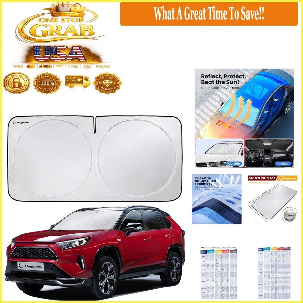 Medium Car Windshield Sunshade UV Heat Blocking Foldable Reflective Cover
