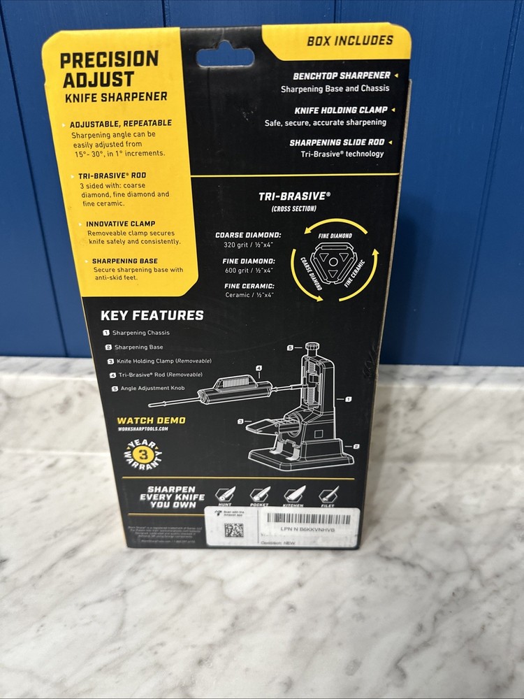 Work Sharp Black ‎Precision Adjust Knife Sharpener WSBCHPAJ Used