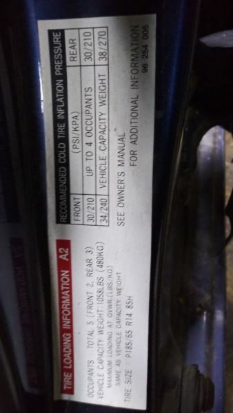 2000 Daewoo Nubira Passenger Side Cargo Storage Box