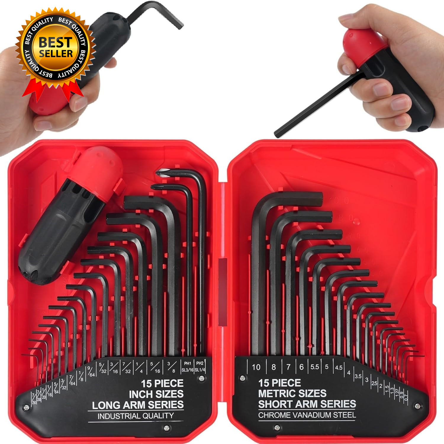 35-Piece Allen Wrench Sets Metric and Standard Hex Key Set Allen Key Set