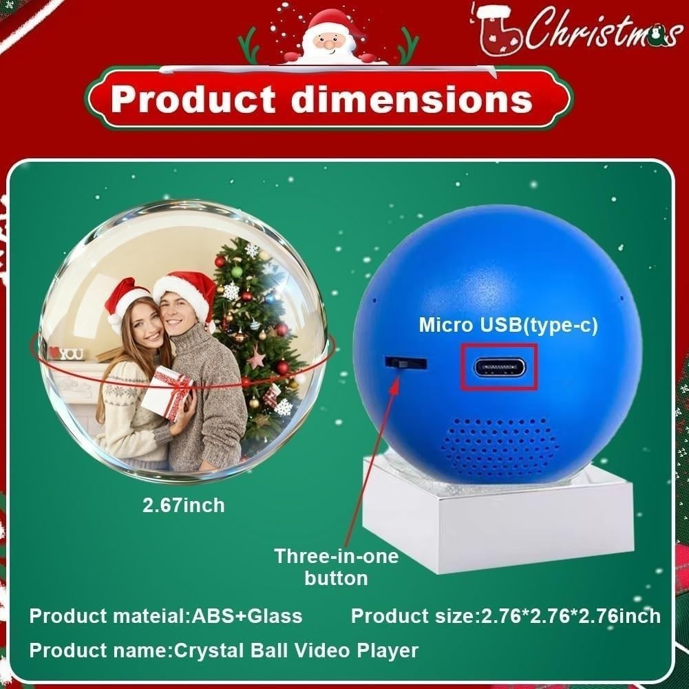 2025 Upgraded Memory Orb, 3D Ultrasound Memory Sphere Ball Video Player