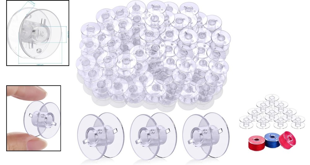 50 Pack Sewing Machine Bobbins Compatible with Most Machines