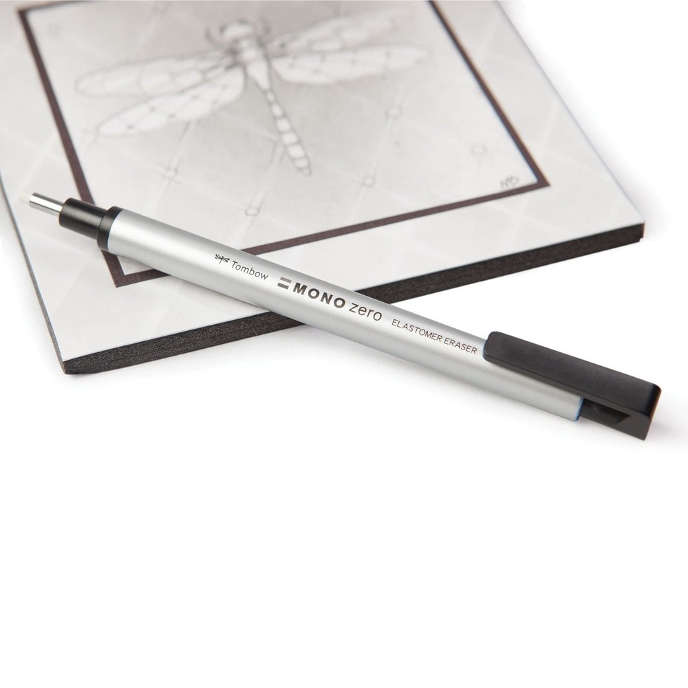 Tombow Mono Zero Eraser, Round 2.3mm Tip, Silver