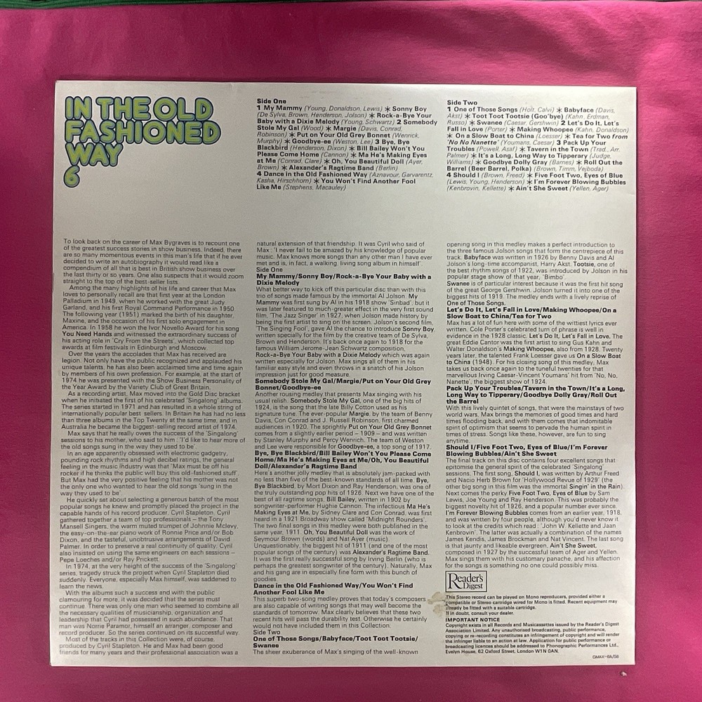 Max Bygraves Vinyl Box Set Singalong With Max UK