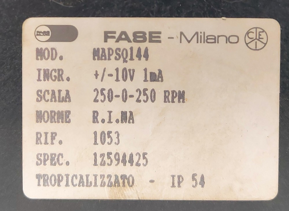 ABB Tachometer/RPM Meter Analog Quadrant Style MAPSQ144