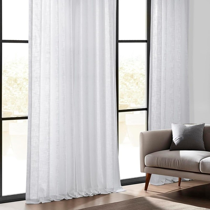 Linen Light Filtering Curtain Panel Versatile Hanging Methods Dry Clean Only New