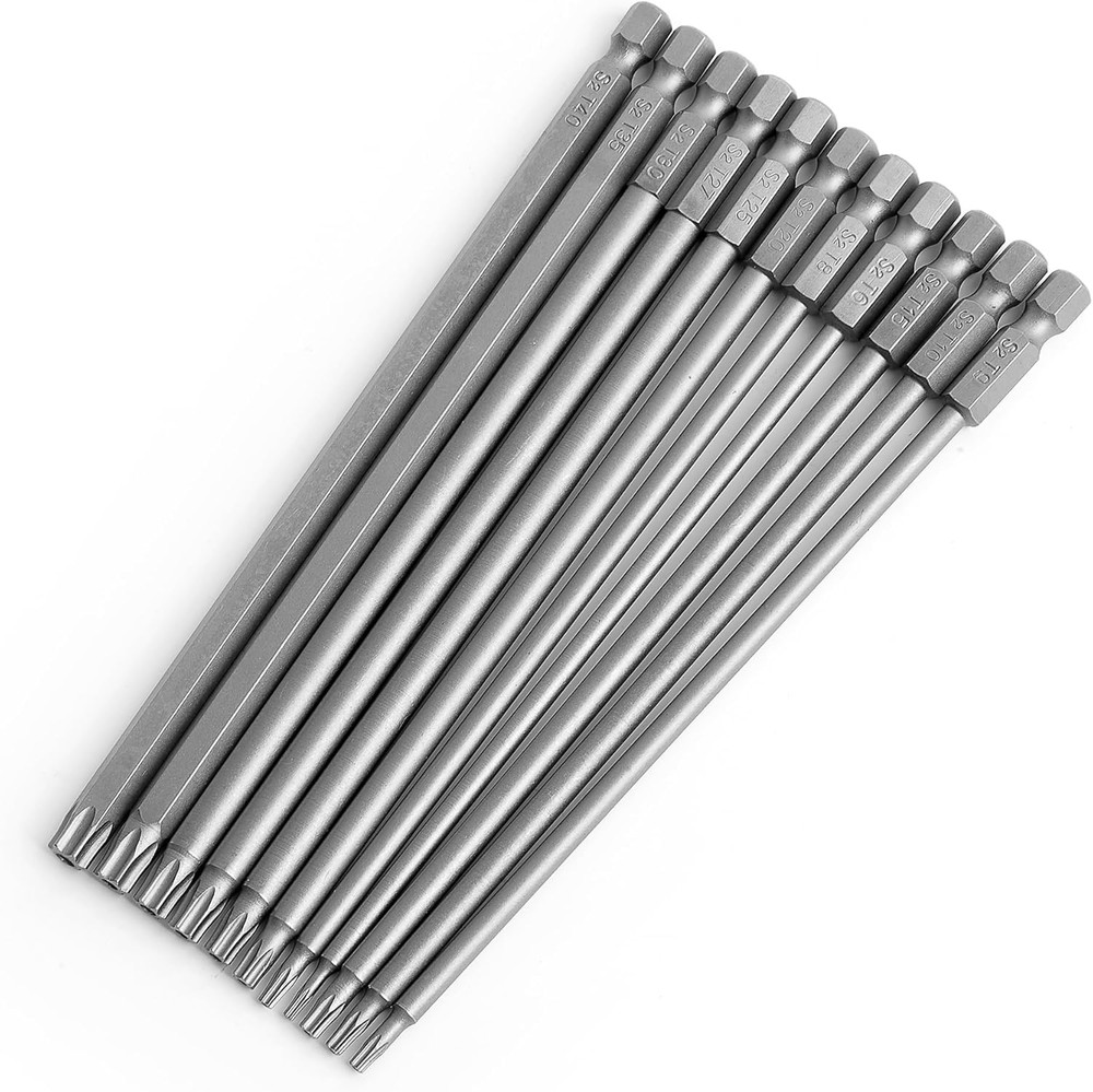TEGRODEX Extra Long Security Torx Bit Set, Extended Tamper Proof Star Bit Set, 1