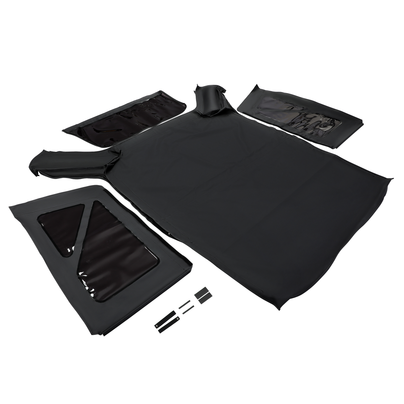 For Jeep Wrangler JK 2 Door 2007-2018 Soft Top + Tinted Zippered Rear Windows