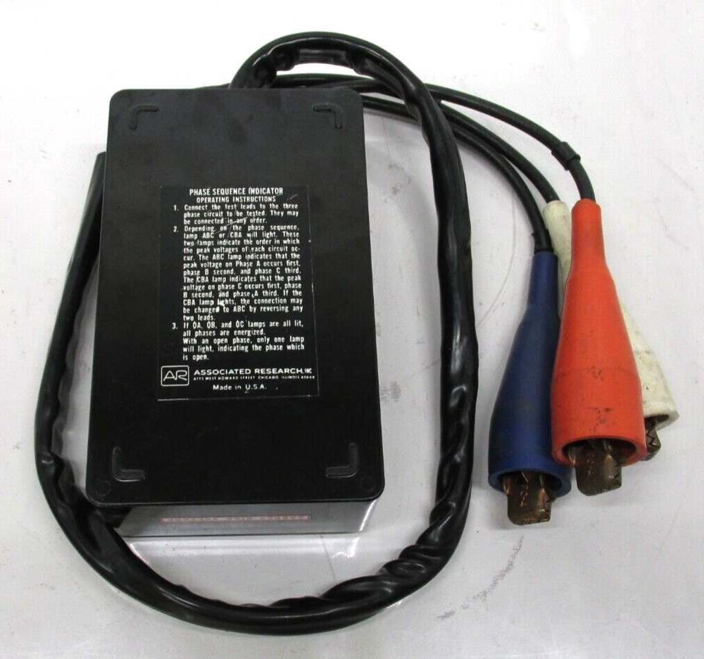 Associated Research Model 47 Phase Sequence Indicator, PARTS ONLY, BR.