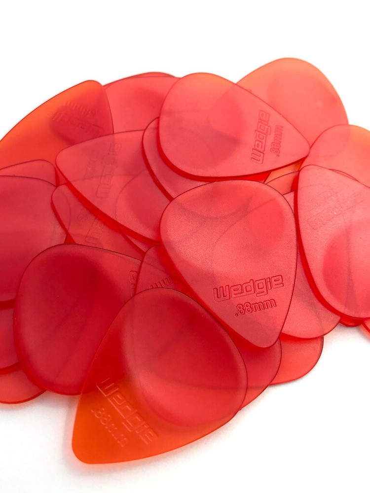 Wedgie Clear XL Guitar Picks | .88mm | Orange | 12 pcs