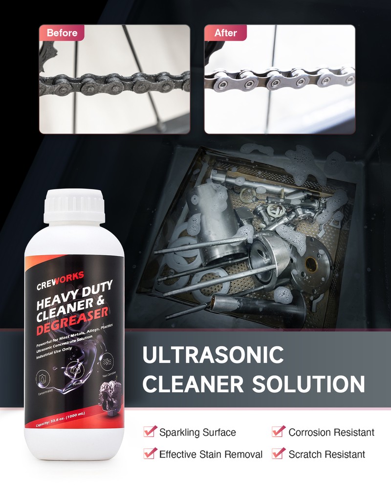 CREWORKS Ultrasonic Carburetor Cleaning Solution High Concentrate Cleaner Liquid