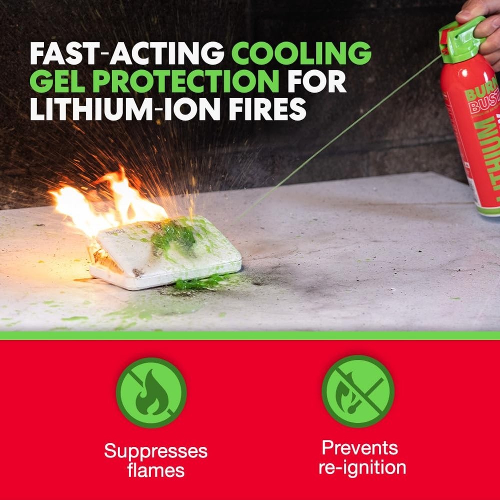 Lithium-Ion Fire Extinguishing 1-Pack - Battery Fire Suppression for Electron...