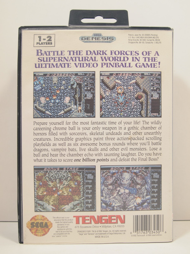 Dragon's Fury Case (SEGA Genesis) Authentic BOX ONLY