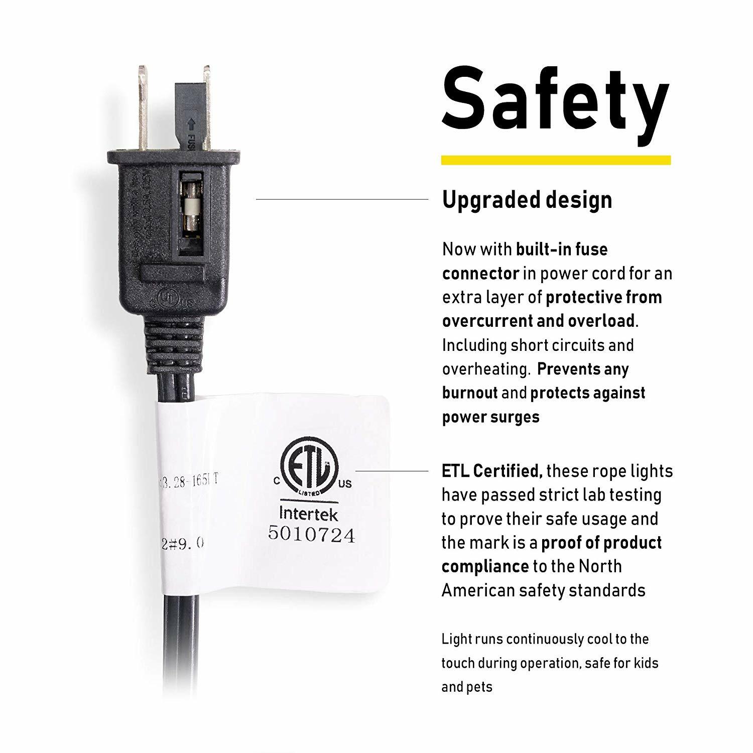 10' 20' 25' 50' 100' 150ft Outdoor LED Rope Light Water-Resistant Extend to 300'