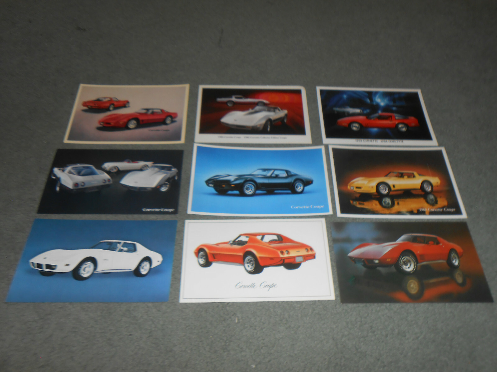 1975 1976 1977 1978 1979 1980 1981 1982 1984  CORVETTE ORIGINAL POSTCARD Lot