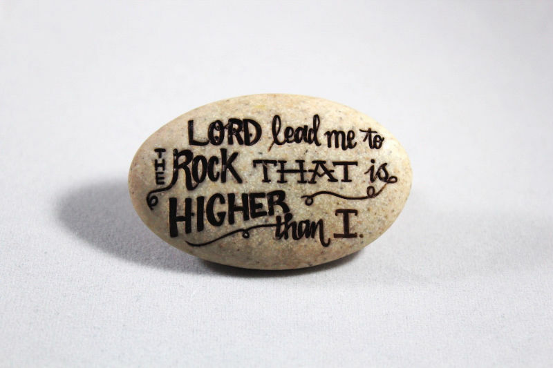 Pocket Stone Psalm 61:2 Lord lead me to the Rock Bible Verse Brand NEW