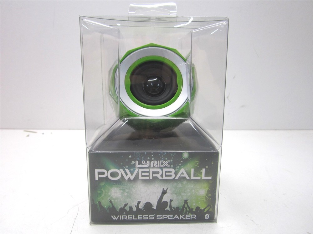 Lyrix (08946) Green Powerball Wireless Bluetooth Speaker works w/ Phone/Tablet