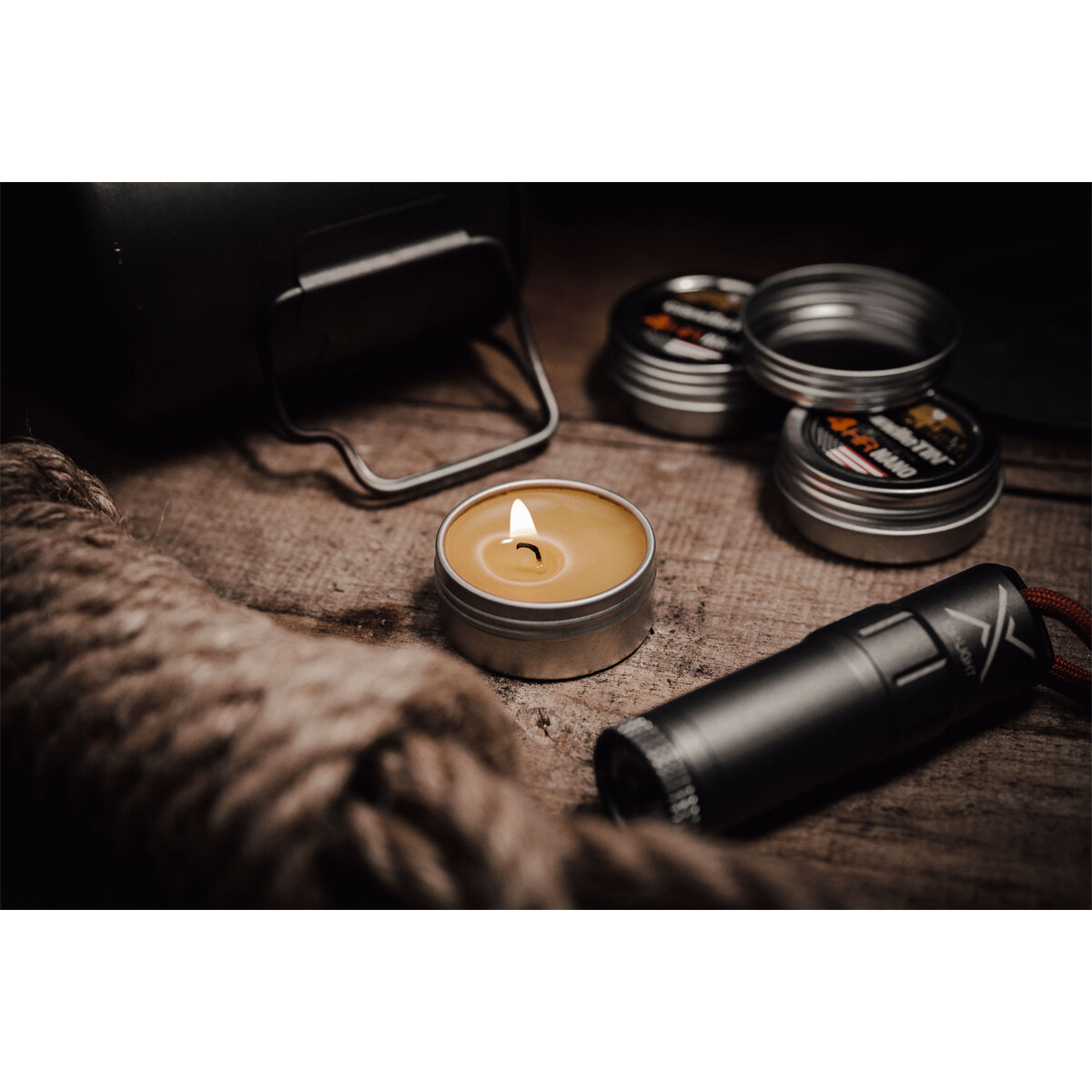 Exotac CandleTIN Nano 1-Wick Emergency Survival Candle 3-Pack - Silver