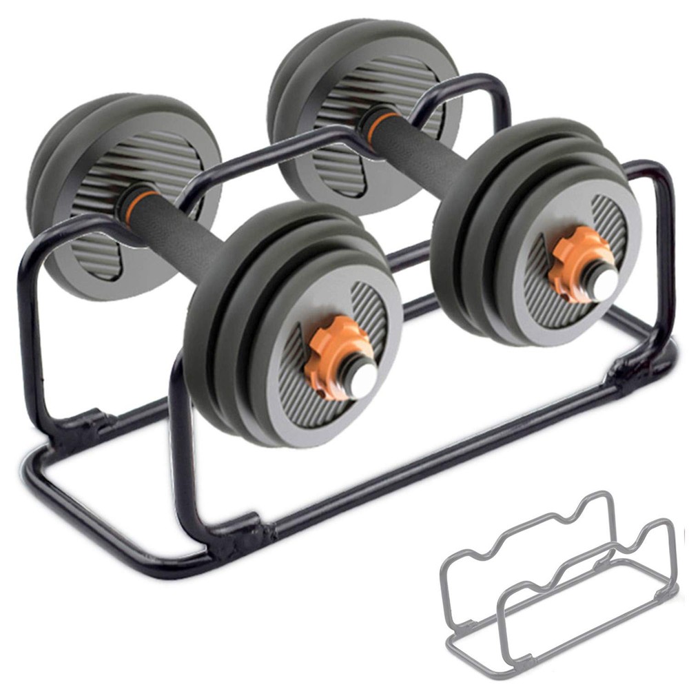 2 IN 1 Dumbbell Rack/Barbell Rack Holder, Solid Steel Make Strength training ...