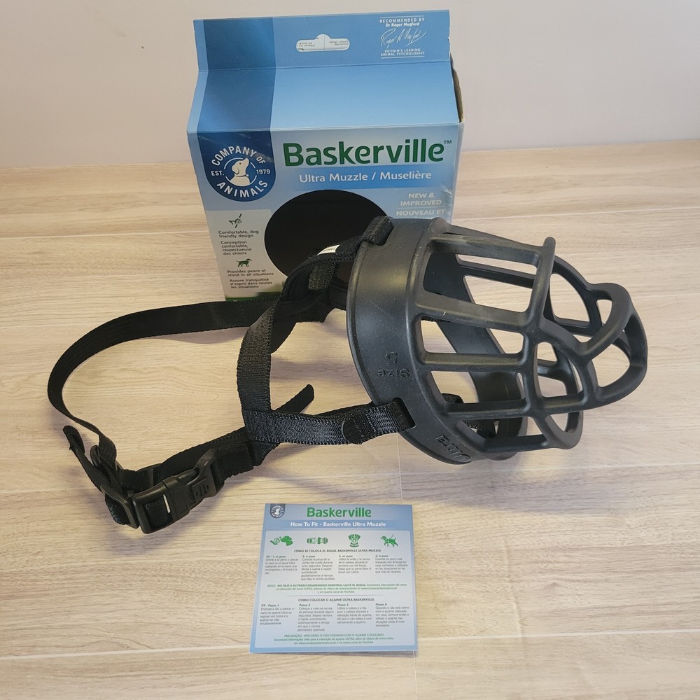 For LARGE Dogs ~ Baskerville Ultra Muzzle for Dogs, Size 5 ~ Open Box