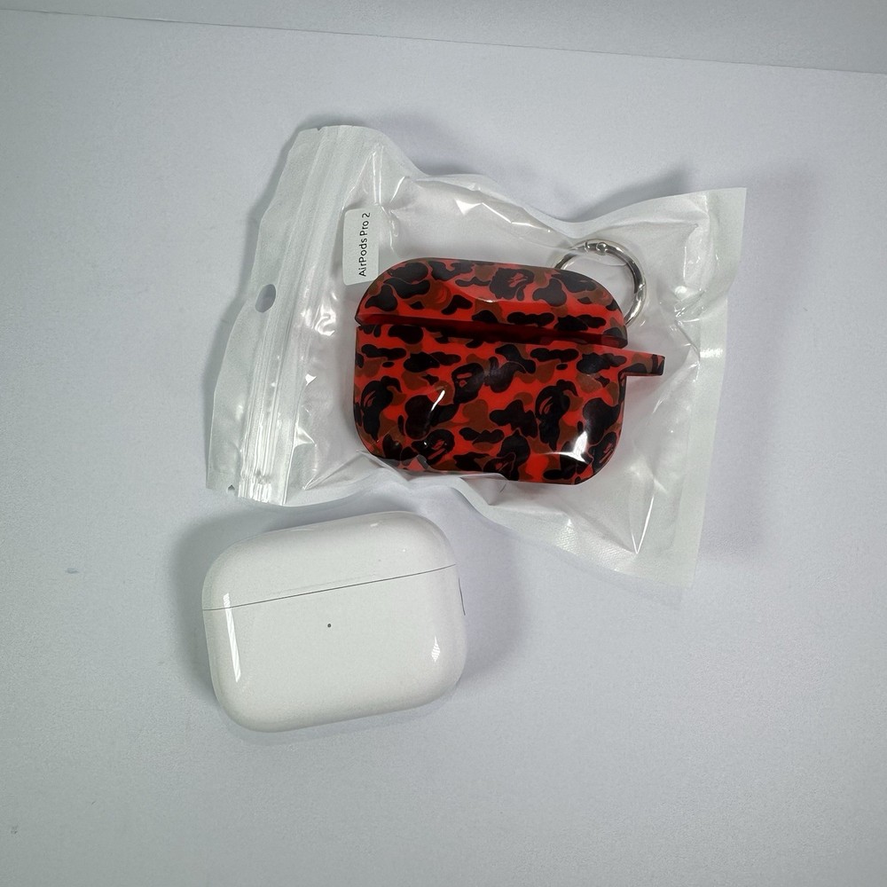 Bathing Ape ABC Red Camo AirPods Pro / Pro Gen 2 Case - Shockproof Protective