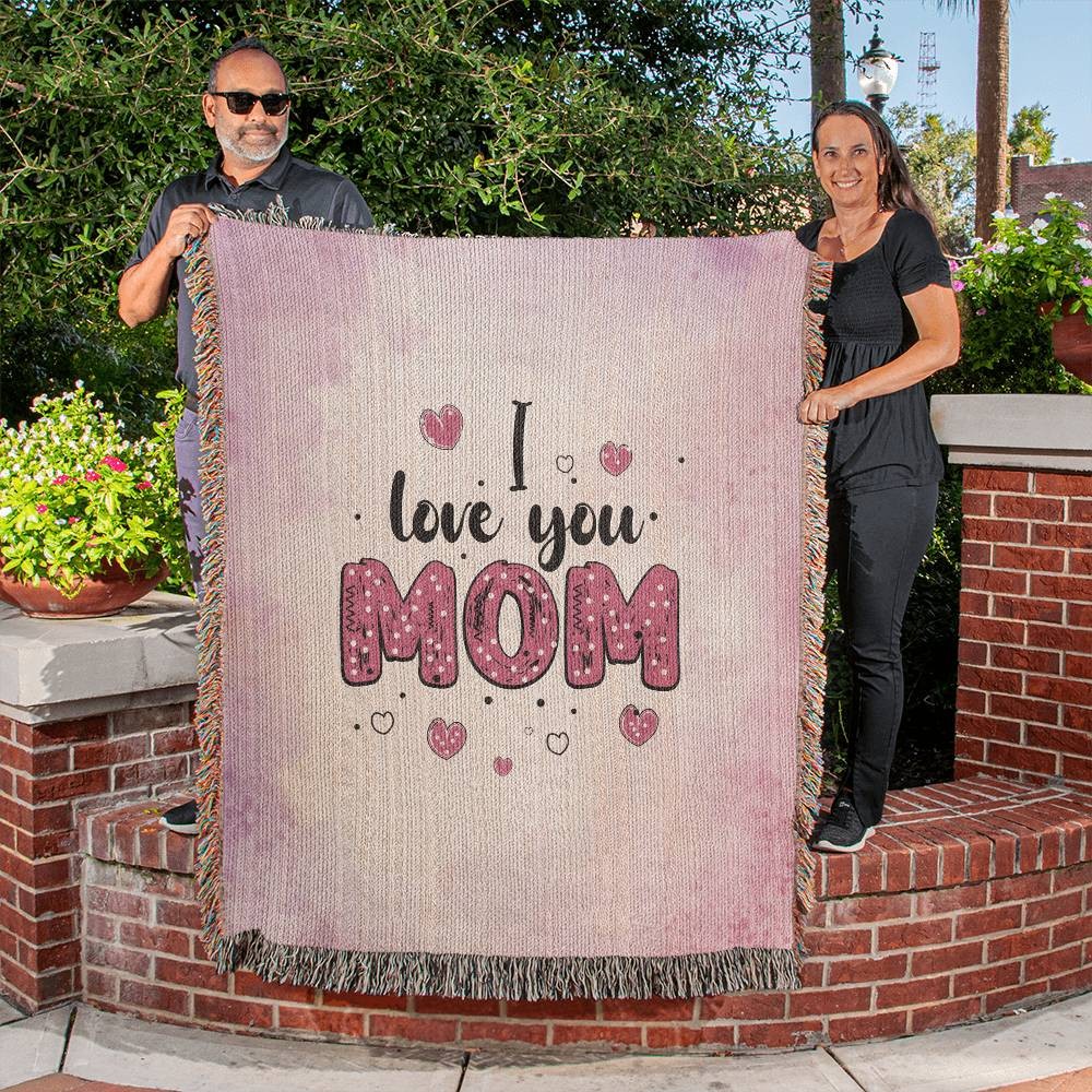 Mom Woven Cotton Throw Blanket Gift