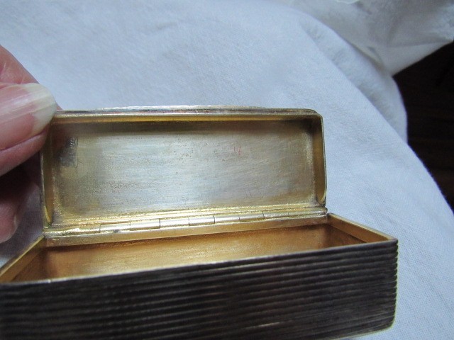 Antique Silver Snuff Box Embossed/Engraved 3”
