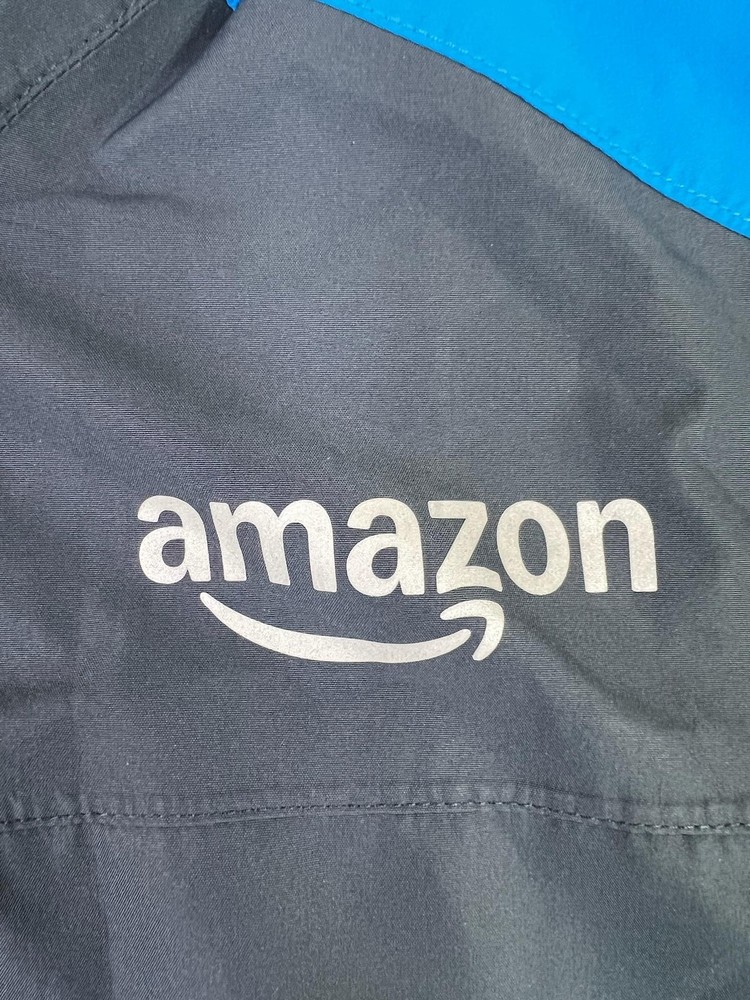 Amazon Jacket Mens Medium Blue Hooded Lightweight Rain Shell Luly Yang