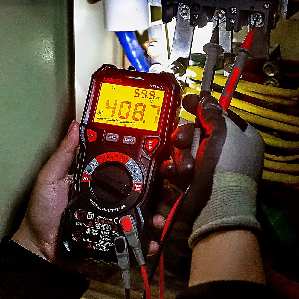 Digital Multimeter TRMS 6000 Counts Voltmeter Auto-Ranging Fast Accurately Measu