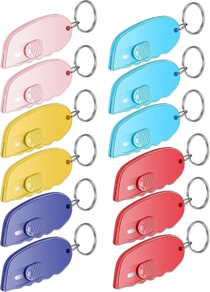 Mini Box Cutter Portable Mini Keychain Box Cutter with Auto