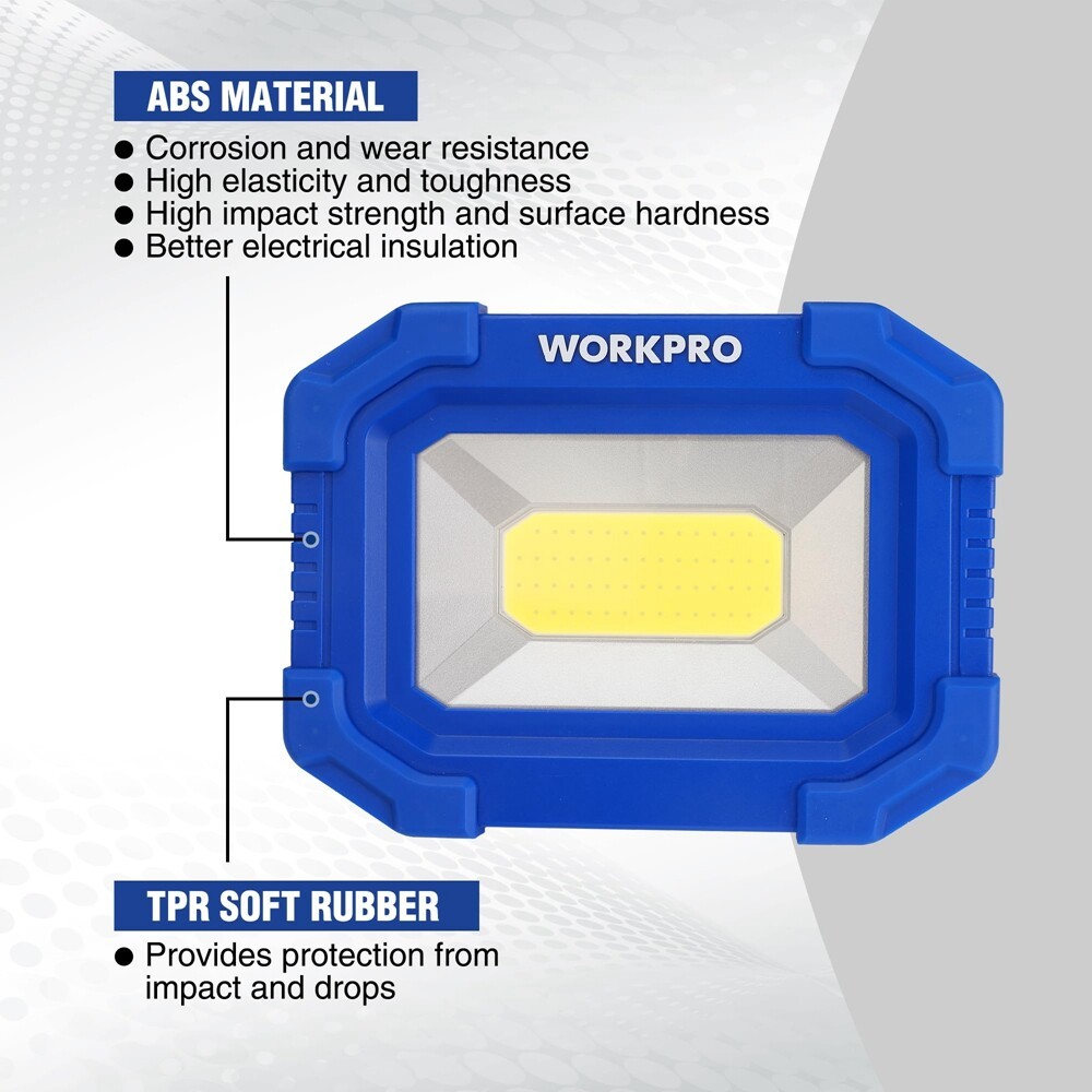 WORKPRO 2Pack Rechargeable 2000LM LED Work Light Magnetic Super Bright Worklight