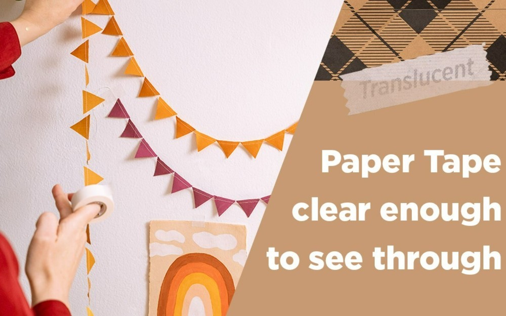 Paper Tape Writable Labeling Translucent Decorating Packaging Repairing 2 Rolls